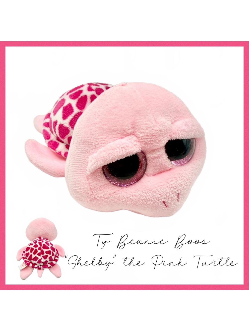 Ty Beanie Boos “Shelby” the Pink Turtle Plushie